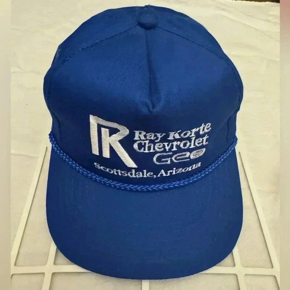 Vintage Trucker Hat Chevy Geo Snapback Scottsdale Arizona NOS Grandpa Dad Cap 90 - Picture 1 of 9